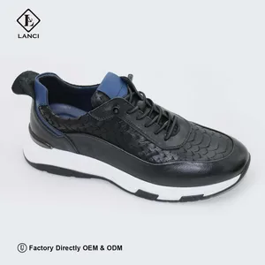 LANCI Trainers Manufacturers for Customized Shoes with logo OEM Men's Luxury Sneakers with Patterned Genuine Leather