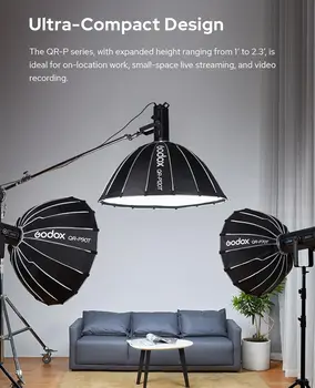 Godox QR-P60T 23.6" Quick Release Parabolic Softbox Bowen Mount Studio Flash Speedlite detail image