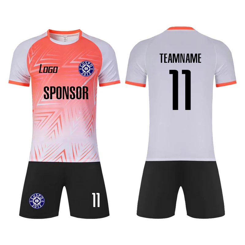 Custom Orange White Sublimation Soccer Uniform Jersey