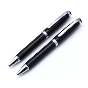 Office Supply Stationery Luxury Black Metal Ballpoint Pen with Custom Logo