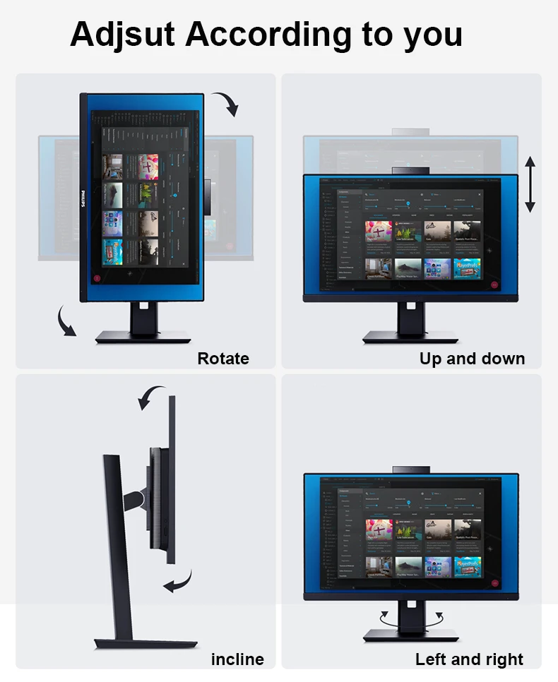 office meeting pc Intel i3 i5 i7 8GB DDR4 1080P camera desktop 27 inch all in one computers with wifi