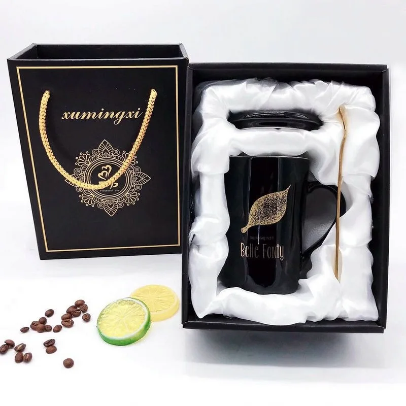 Набор керамических кружек с крышкой и ложкой из 12 созвездий на заказ