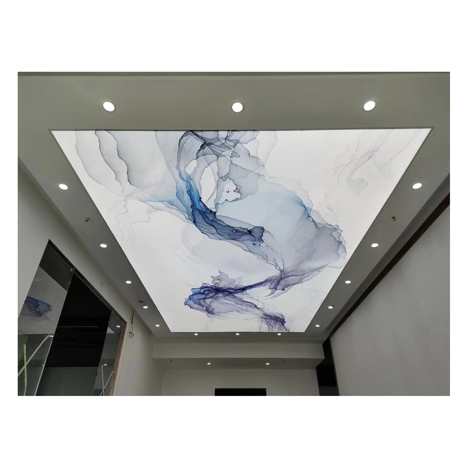 Custom Modern Fabric Ceiling Light Box Ultra-Thin Double Side Frontlit Aluminum Electronic Sign