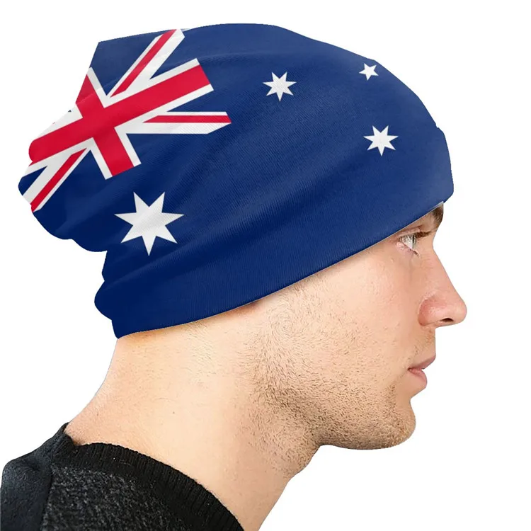 Cappello Australiano Bandiera patriottico Hip Hop Goth Outdoor Beanie Cap Unisex Cuffia Cappelli 