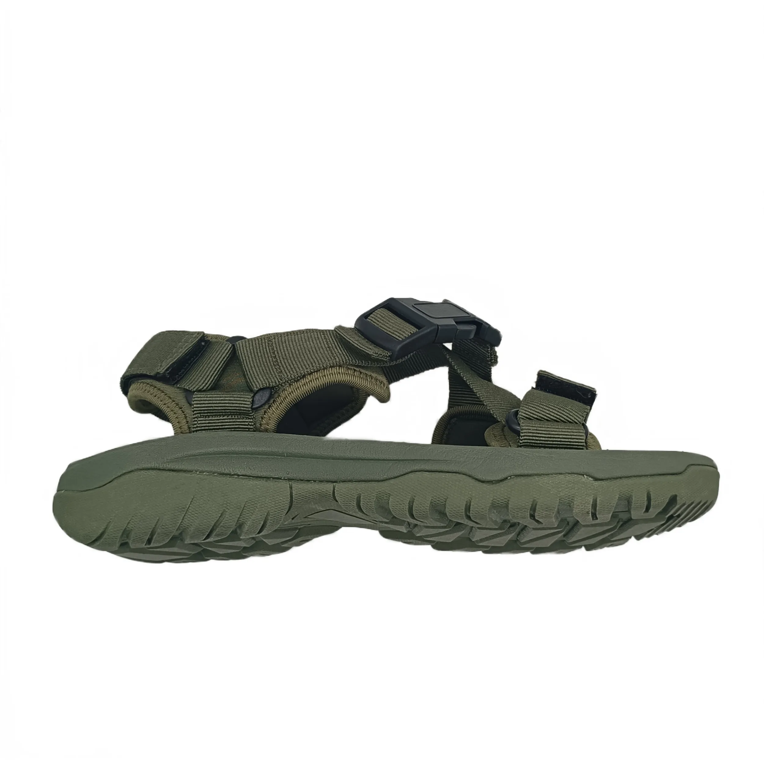 Rubber Bottom Sole Hiking Sport Sandals - Army Green Men