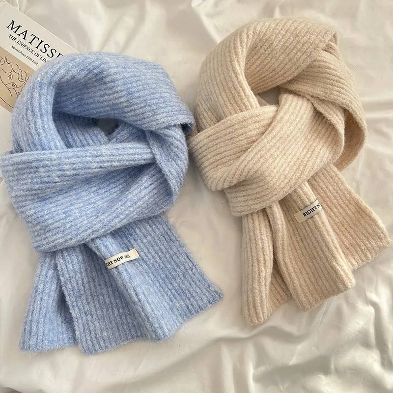 2023 модные стильные вязаные шарфы шали простые шерстяные студенческие парные для женщин