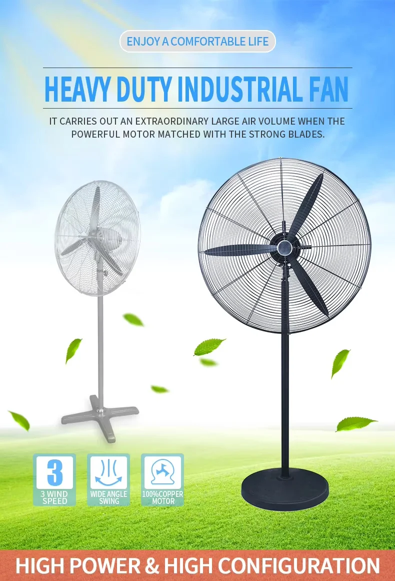 Industrial Stand Fan, 90-160, Metal - detail 2