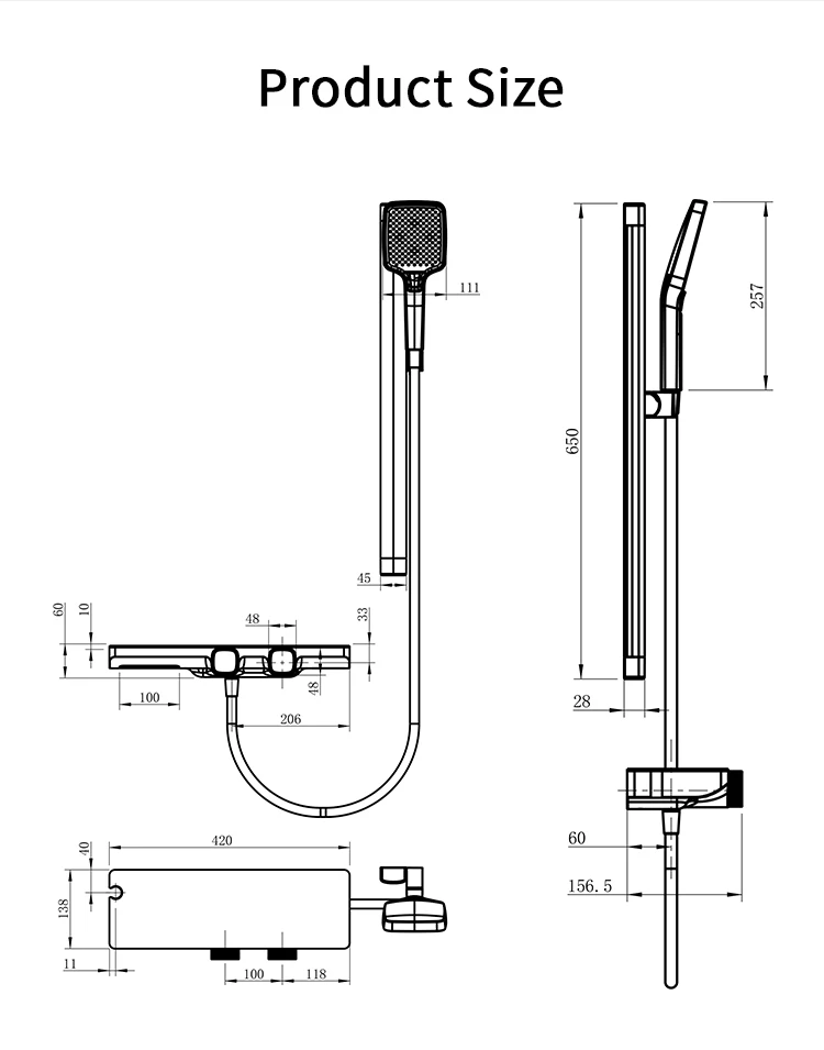 Gun Grey Colonne Douche Simple Shower Set Douche Complet Bathroom Brass Hot And Cold Shower Column details