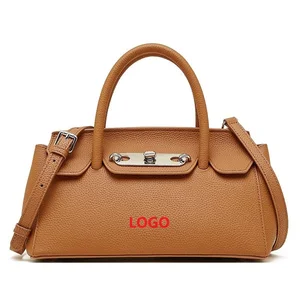 Custom New Designer Famous Brands Fancy Genuine Cowhide Leather Side Handbags Luxury Women's Shoulder Bag Ladies Bags In China