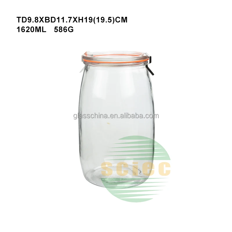 Wholesale Strawberry Lid Weck Canning Jars With Clip Lid Glass Weck Jar