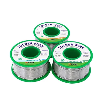Lead-free solder wire 0.5mm-2.0mm Flux-core solder  100g  Sn99.3CU0.7 Rosin solder tin Welding wire with green spool