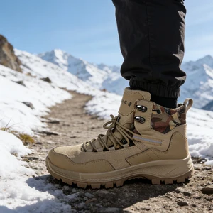 Functional Style Full Men's Shoes Simplicity Strong Support Impact Resistance Lightweight Lace-up Shoe Flexible Mid Casual Shoes