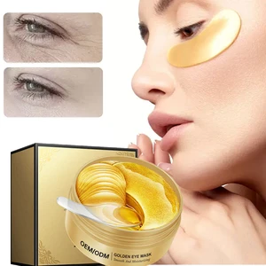 60pcs 24K Gold Collagen Hyaluronic Acid Anti-Aging Anti-Wrinkle Gel Eye Masks Dark Circles Relief Natural Whitening Eco-Friendly