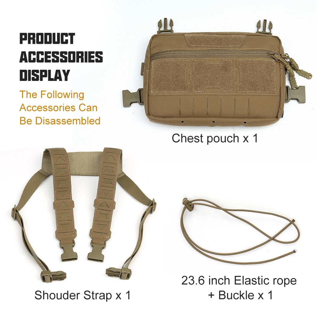 Toptacpro 500d Cordura Nylon Tactical Chest Pack Recon Kit Bag Tool ...