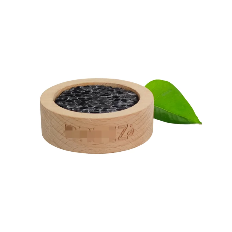 Essential Oil Diffuser Aroma Stone Wooden Dish Black Lava Stone Aroma Diffuser with Customize Logo
