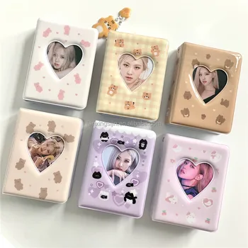 2023 Custom Kpop mini kpop collect book Albums binder photocard album Hollow out small love style transparent photocard holder