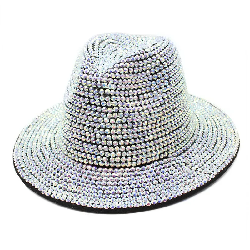 Wide Brim Women Rhinestones Fedora Hat - Buy Women Rhinestones Fedora ...