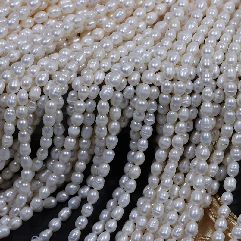 4-5mm Rice Bead Punch Pearl Beads Natural Freshwater Pearls for