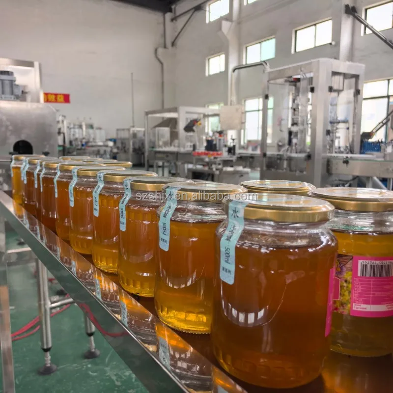 Automatic Food Bottles and Jars Filling and Capping Line for Chili Sauce, Honey, Ketchup, Peanut Butter, Jam details