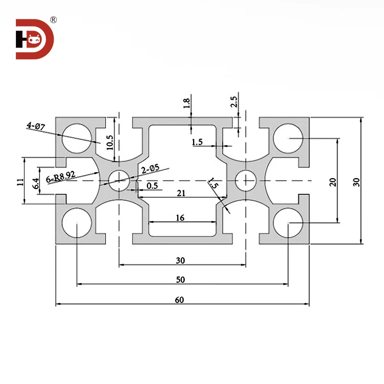 product industrial extruded aluminum profile 3060 20mm assembly line automation equipment 3060 aluminum alloy square tube-3