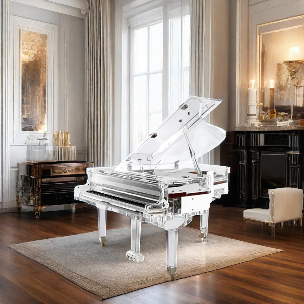 Luxury Home Decor Grand Piano Furniture Acrylic Transparent Crystal 88