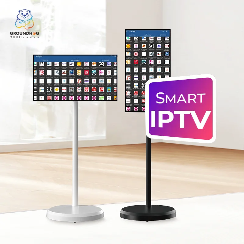 Cheap and Best 32 Inch Smart TV Capacitive Touch Screen Portable Floor Standing Tv Follow by Me Live Tv Screen 4+64Gb Moderning