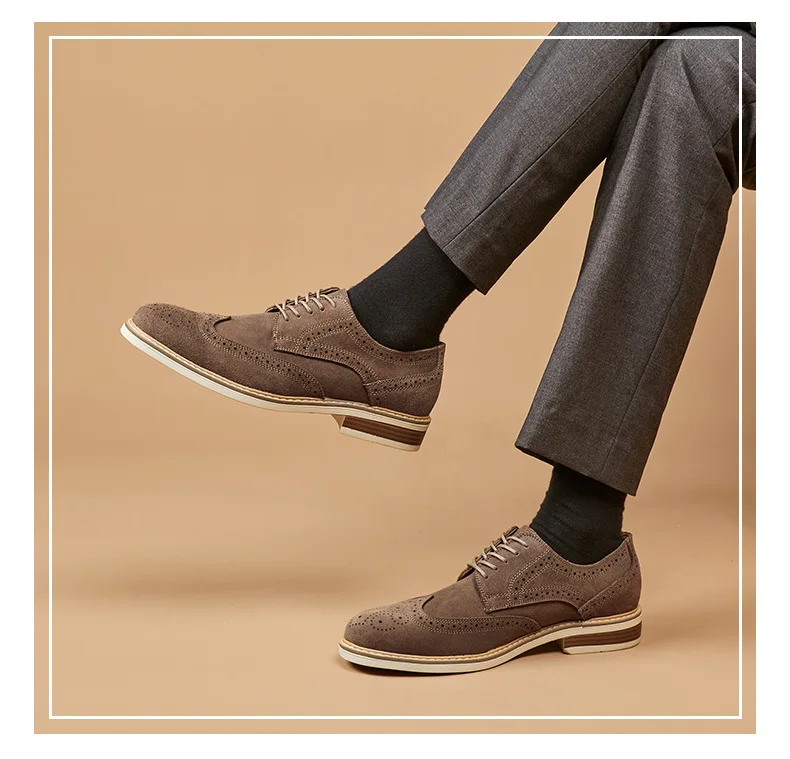 COW SUEDE SOFT CASUAL and OFFICIAL MEN SHOES BUSINESS CACEER COMFORTABLE WITH SOFTNESS UPPERS REAL LEATHER SHOES