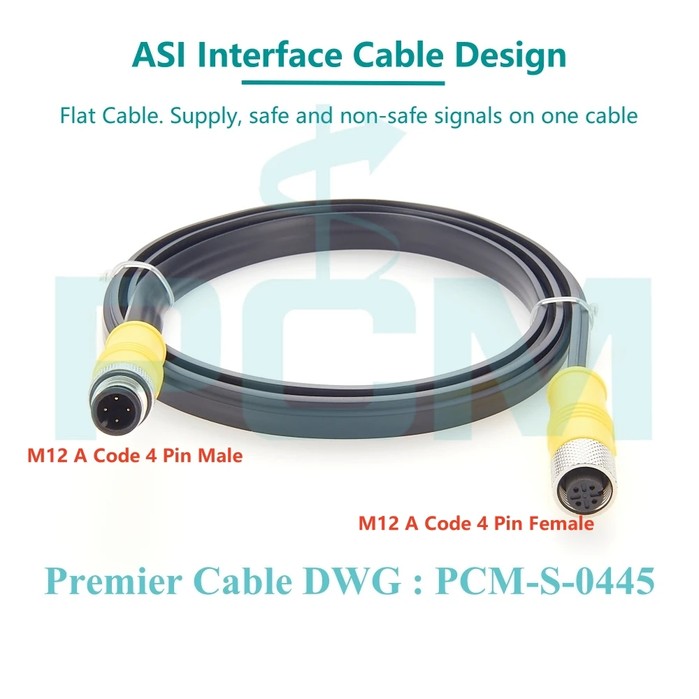 ASI Bus M12 to M12 4 Pin Actuator Sensor Extension Cable