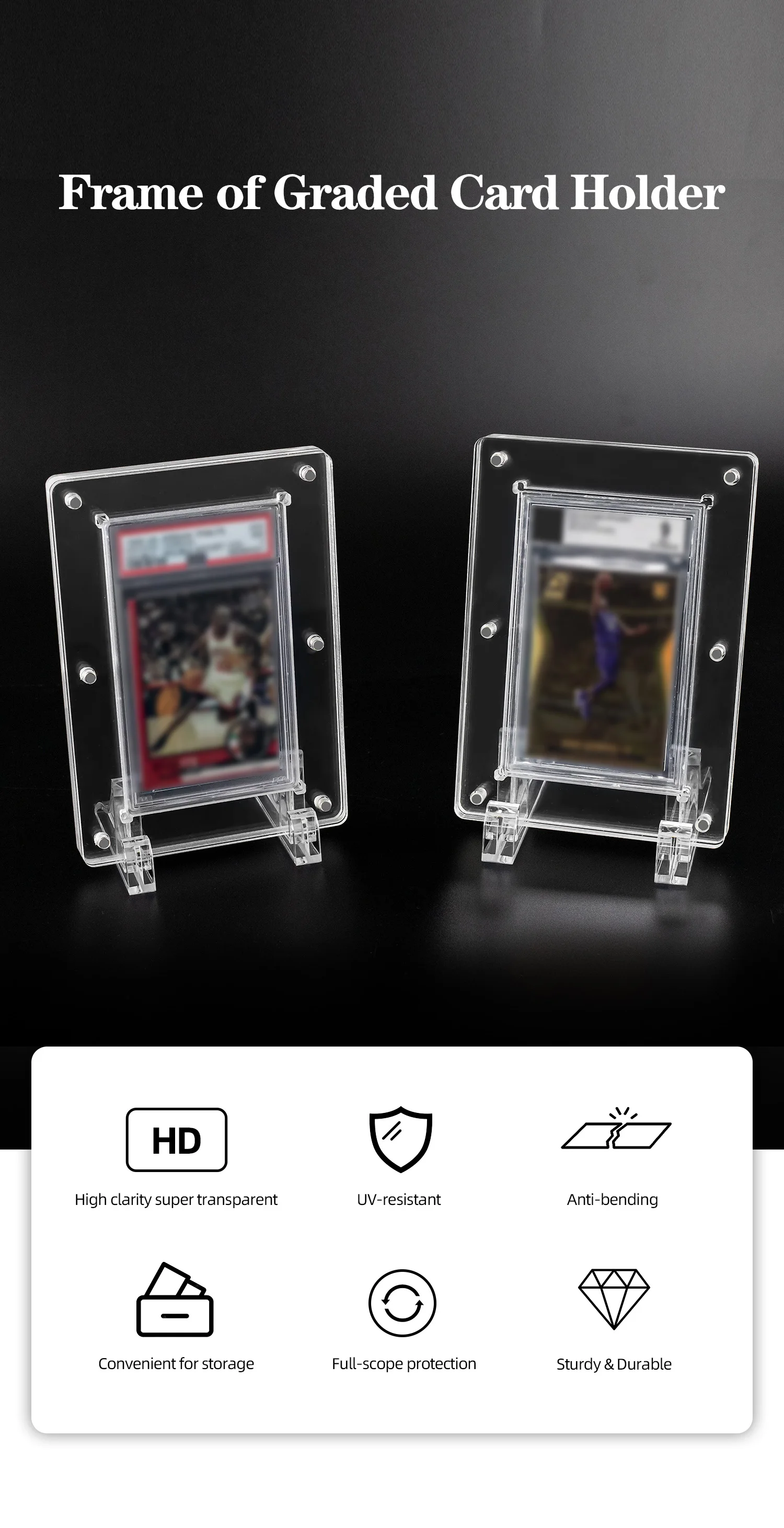 Acrylic Display Frame Graded Card Holder Frame For Graded Card Holder