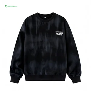 New Design Vintage Popular Washed Boy Regular Sleeve Hoodie Wholesale Neck Casual Knitted Polyester/Cotton Solid Loose Autumn