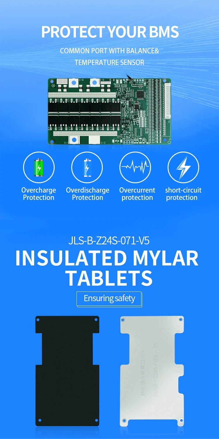 10S 36V Li-ion Battery Management System with Common Port and 20A/30A/40A/50A/60A Current for Energy Storage