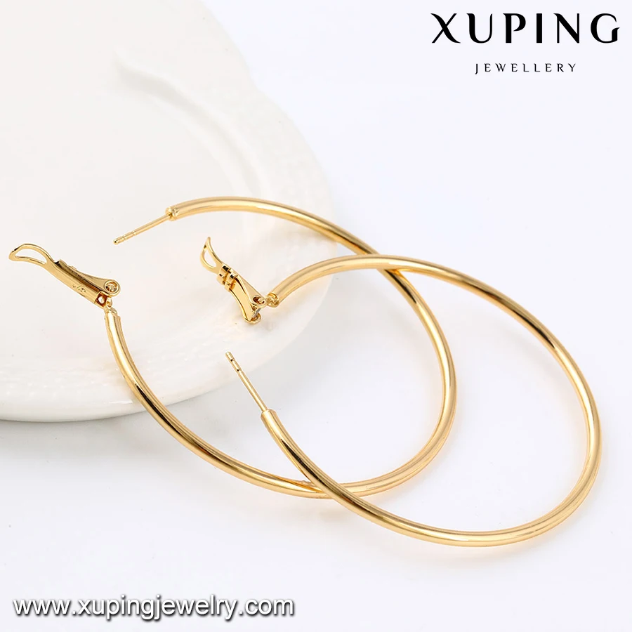 92417 Xuping Jewelry Simple and Popular Hoop Earrings with 18K Gold Plated