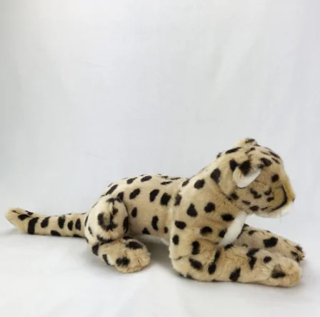 Simulation Large Plush Cheetah Panther Stuffed Leopard Toys Free Sample Jungle Stuffed Cute Leopard Plush Animal KidsToy