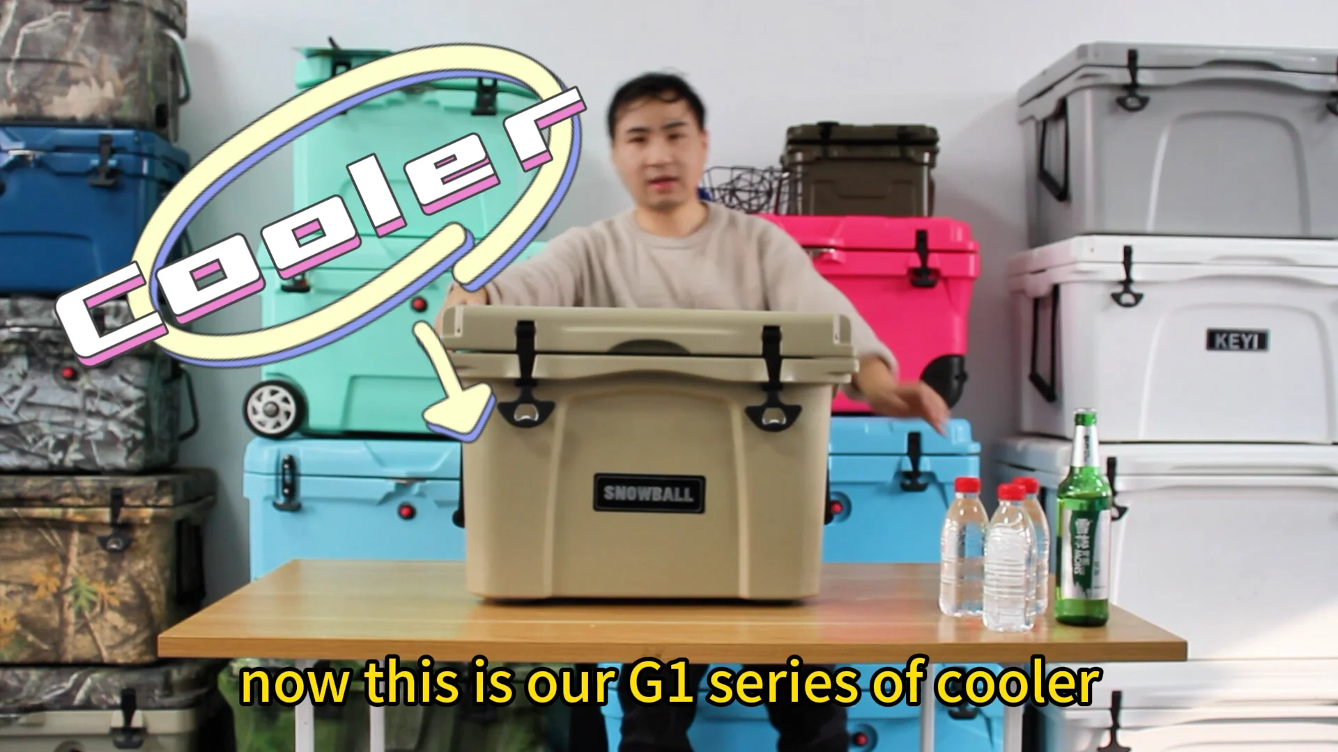 Portable Hard Cooler 65l Rotomolded Cooler Box Durable For Camping