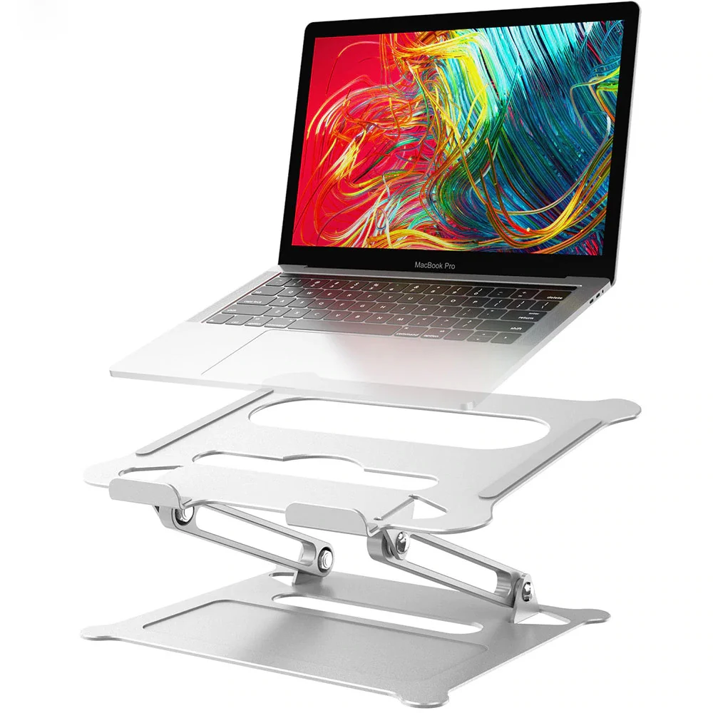 Adjustable Aluminum Laptop Stand Ergonomic Multi-Angle Holder Suitable for Notebook MacBook Dell HP More 10-17.3 Laptop Stand for Desk 
