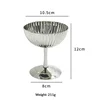Striped ice cream cup large bowl silver