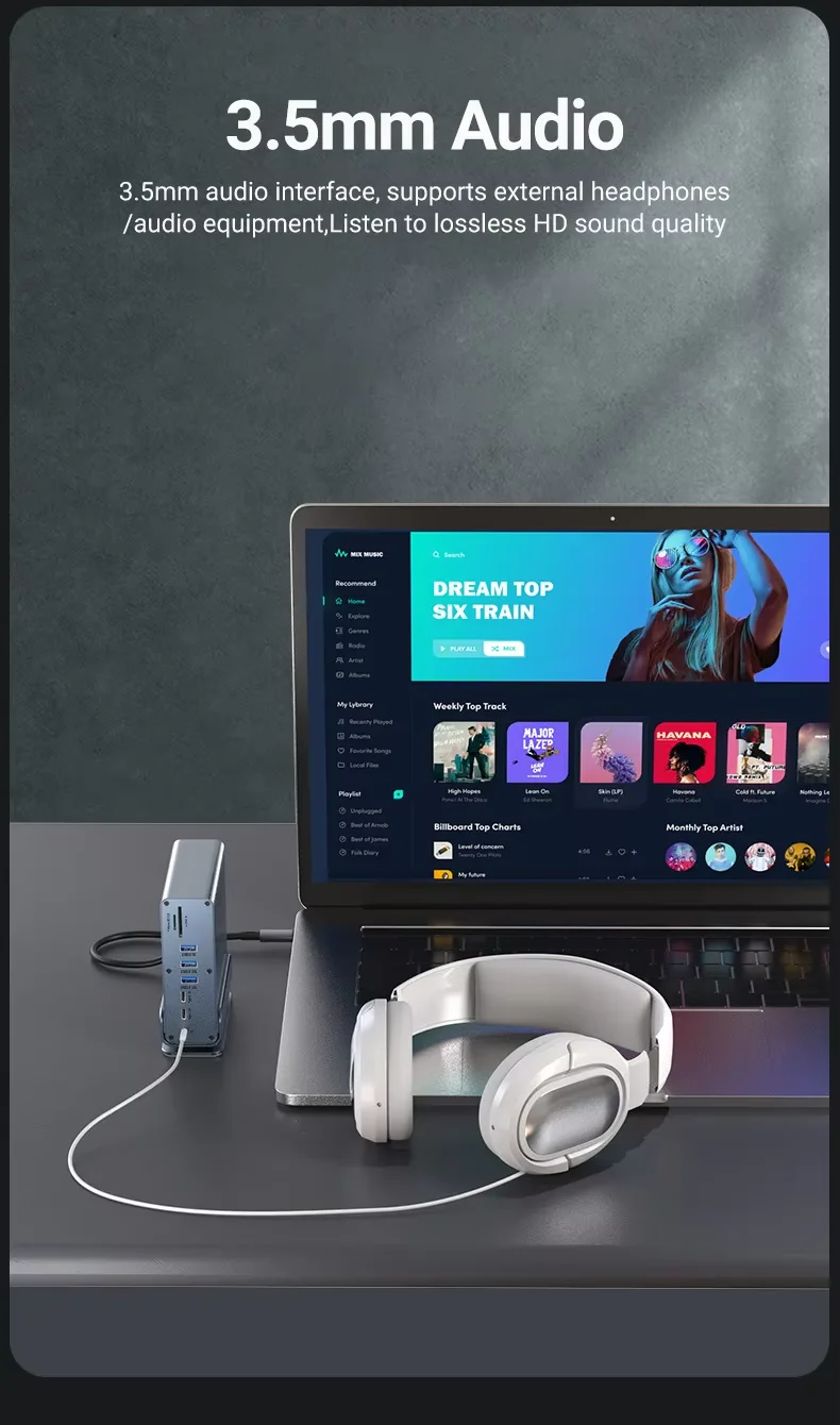 If you are searching for a supplier of a product with perfect quality control and highly competitive prices, which gives you an advantage in expanding your local market, then contact us now!  Competitive suppliers of  MST Triple Display USB C Hub Dual HD 4K DP Hub Usb C 10Gbps 16 in 1 Laptop Type C Docking Station