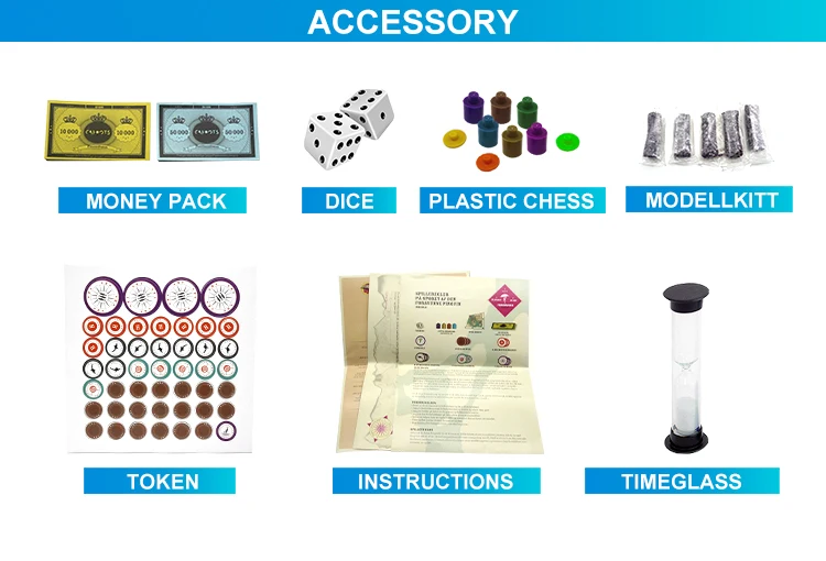 Custom Foldable Paper Board Game For Family Travel With Dice Token