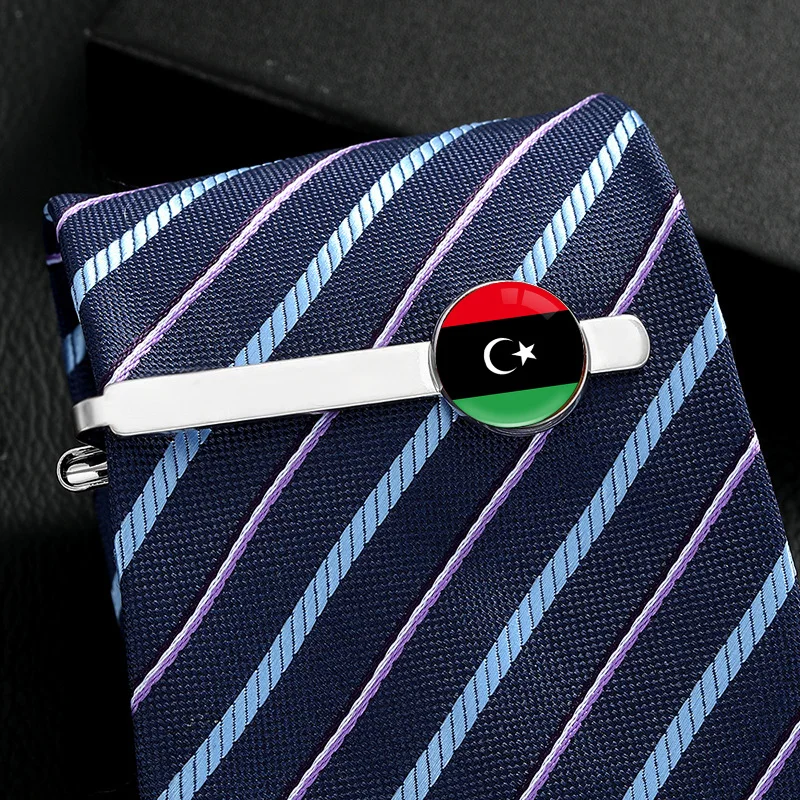80 Model Libya Country Flag Map Tie Clip Lapel Pin Ring Brooch Cuff Link Necklace Bracelet Earrings Key Chain Libyan Jewelry Set
