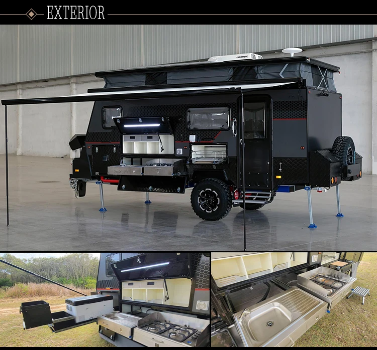 Large Pop Up Camper Trailer Off Road Caravan Metal Aluminum Rv Camper