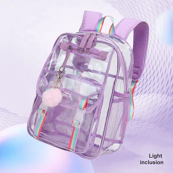 Nuovissimo zaino trasparente resistente PVC zaino Bookbag di grande capacità per gli studenti di lavoro allo stadio di viaggio