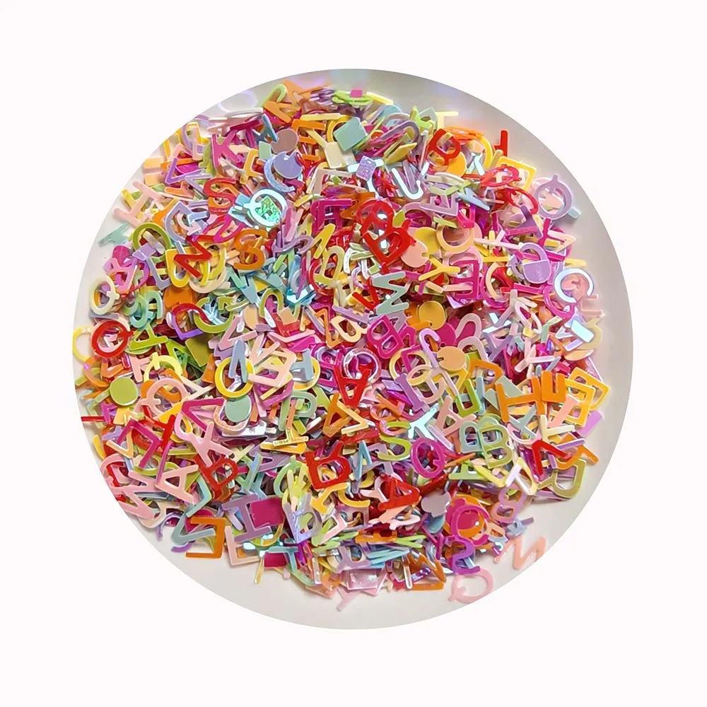 Смешанные буквы английского алфавита от A до Z свободные блестки разноцветные пайетки для рукоделия шитья скрапбукинга
