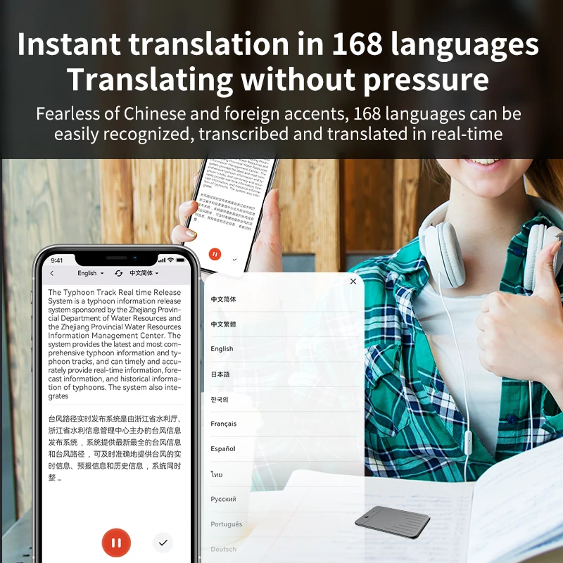 NEWYES Digital Voice to Text Smart Summarizes AI Audio Recorders Device AI Voice Recorder for Phone