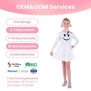 BSCI FAMA Custom Smiley Face Tulle Dress Emoji Costume for Festival Birthday Parties