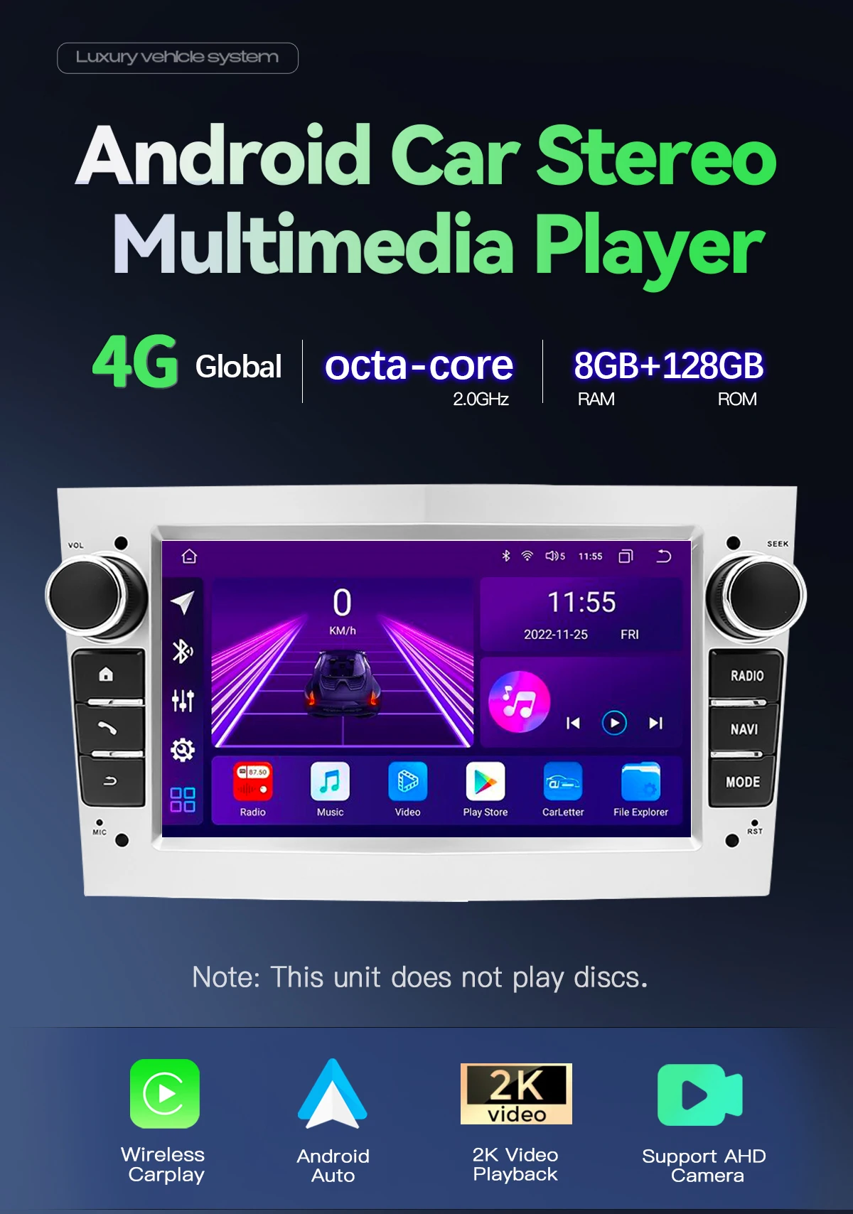 8 + 128G2 Din Android 14 autoradio pour Opel Vectra C Zafira B Corsa D C Astra H G Jvivaro Meriva stéréo multimédia stéréo Carplay_voghion.com
