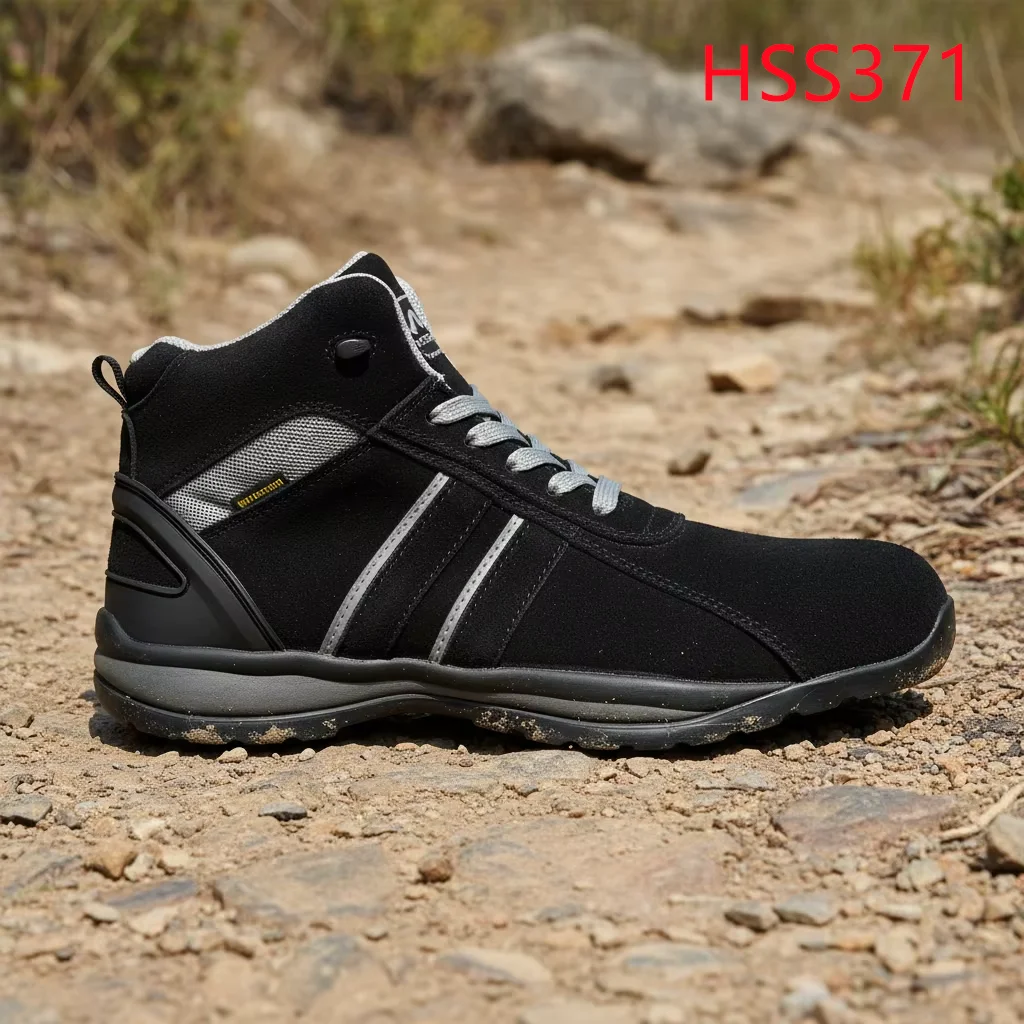 LXG,Journey Fiberglass Toe Insert Black Sports Safety Boots Natural Suede Leather Outdoor Hiking Shoes with comfort InsoleHSS371