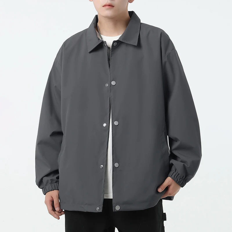 Custom Loose Design Spring Wearing Men's Windbreaker Homme College Jacket_voghion.com
