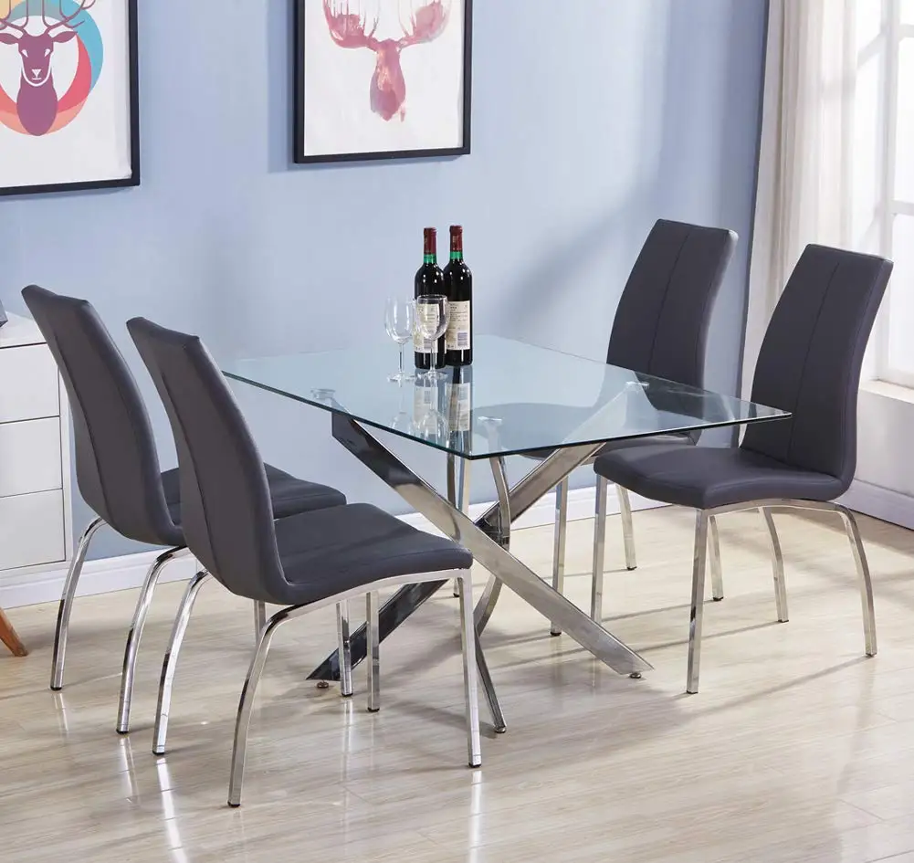 Rectangular Clear Glass Dining Tables Buy Round Glass Atas Meja Makan