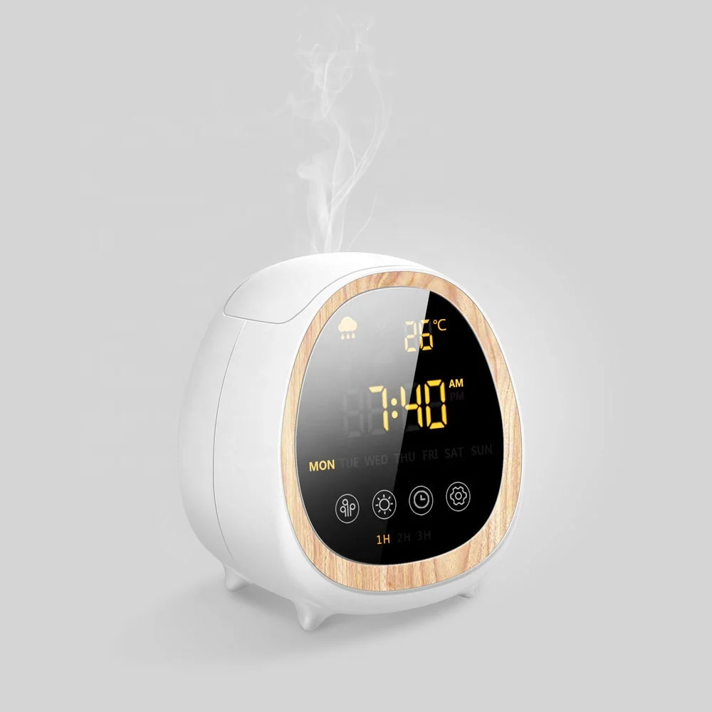 Changlin Smart Alexa Google Weather Diffuser Nature Oil Scent Aromatherapy WIFI Alarm Clock Aroma Humidifier Ultrasonic