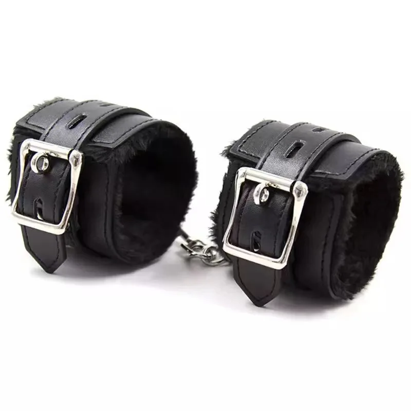 Furry Plush Handcuffs Leather Sex Hand Cuffs Adult Erotic Toys Bdsm Restraint Shackle Devices Sm 5309